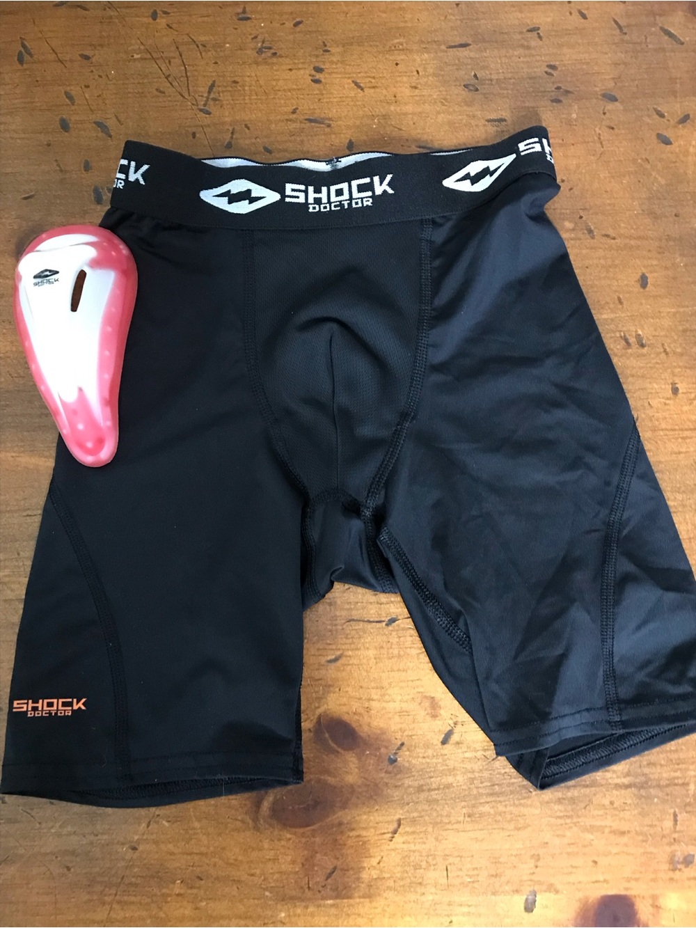 Shock Doctor Boys' Medium Black Athletic Protective Compression Shorts with Cup